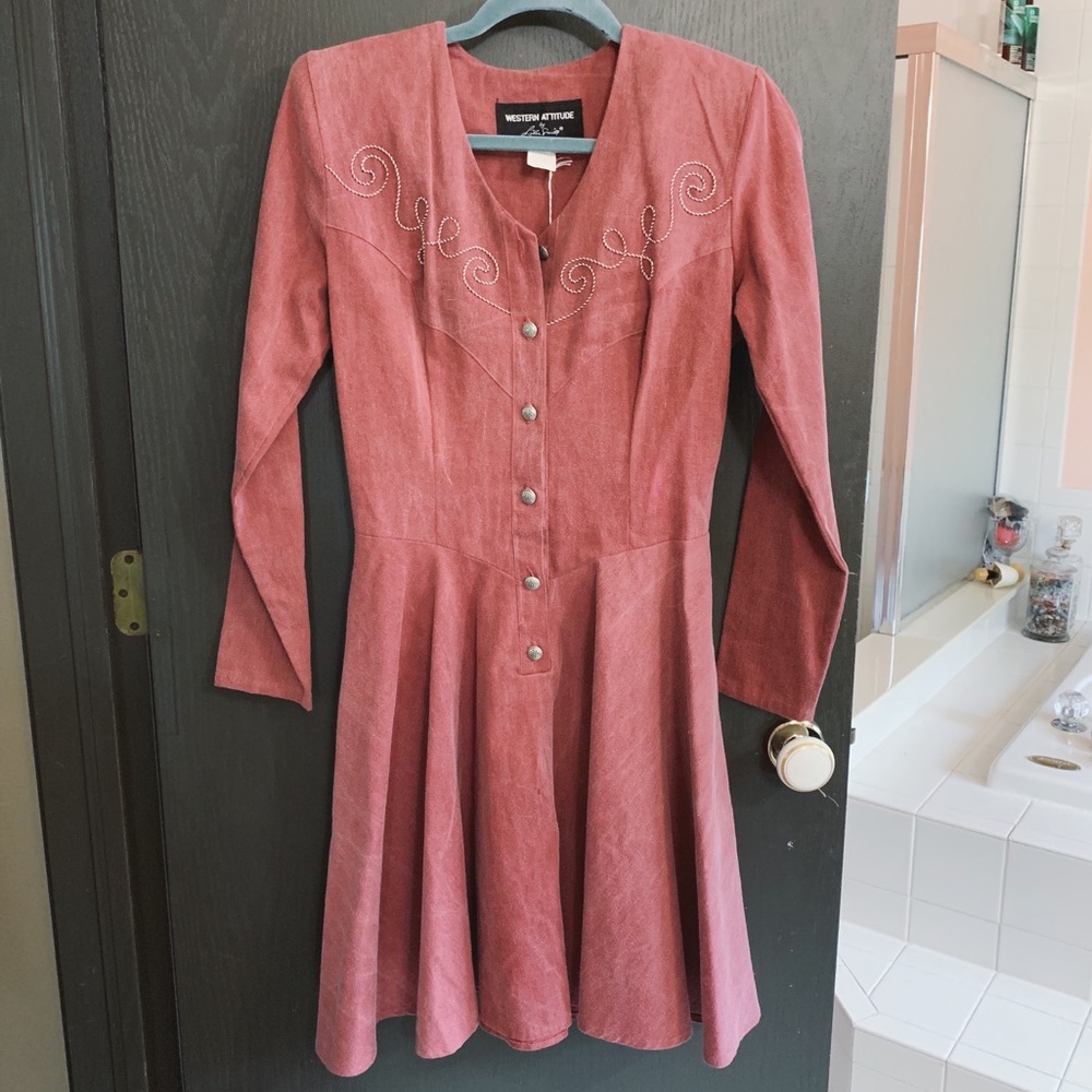 VINTAGE Western Attitude by Lilia Pink Dress